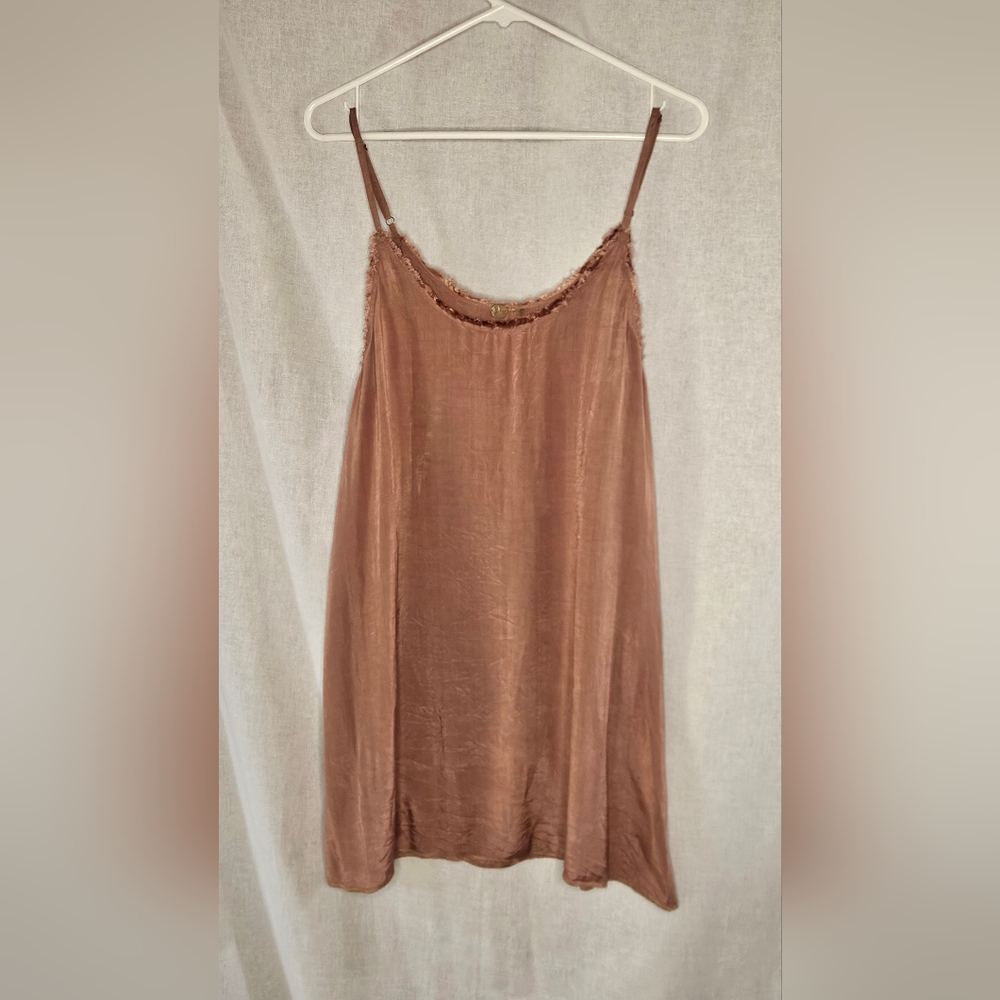 Free People One Dusty Pink Mauve Camisol with Distressed Edges Size M
